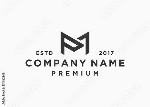 initials letter mp logo design vector illustration template