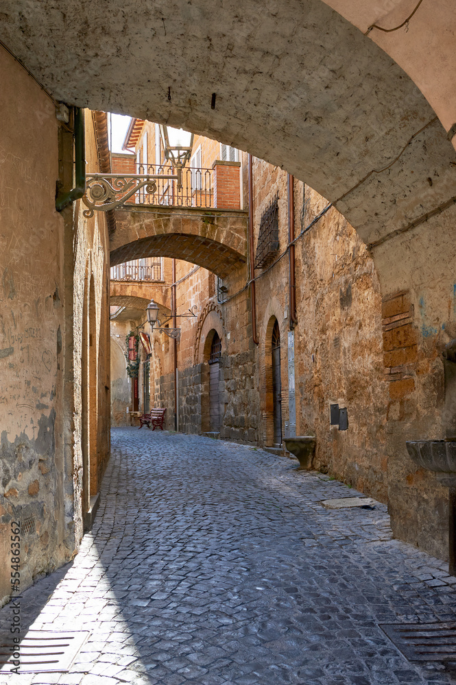 At the streets of Orvieto old town, Italy