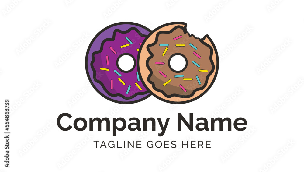 Creative and Minimalist Donuts Delicious Asian Food Logo Design Template or Illustration Creative and Minimalist Donuts Delicious Asian Food Logo Design Template or Illustration