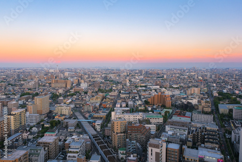 東京都江戸川区 タワーホール船堀展望室から見る東京の住宅街