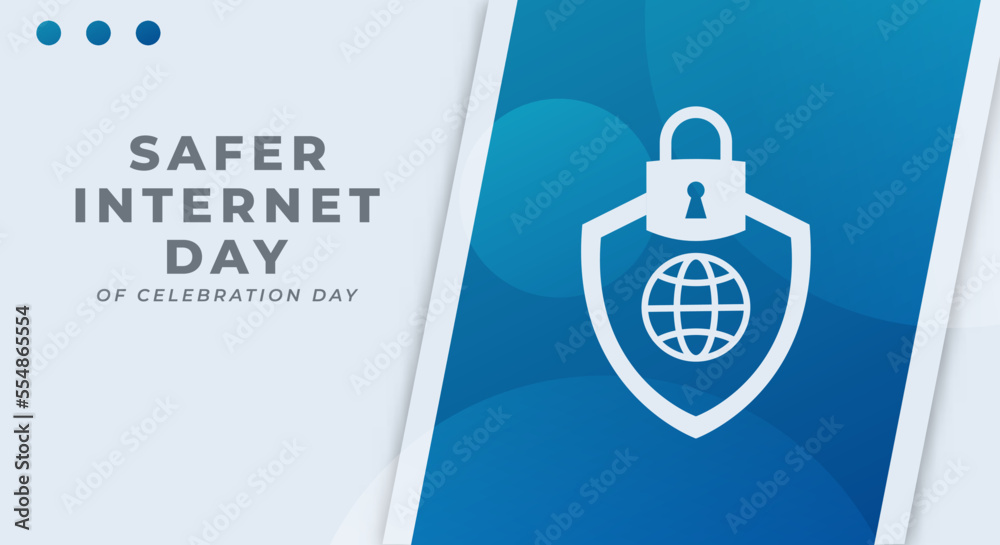 Naklejka premium Happy Safer Internet Day Celebration Vector Design Illustration for Background, Poster, Banner, Advertising, Greeting Card