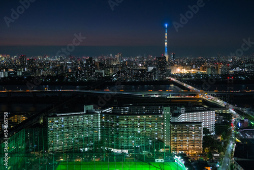 Wallpaper Mural 東京都江戸川区 タワーホール船堀展望室から見る夜の東京 Torontodigital.ca