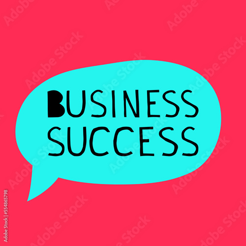 "Grow your business now" hand drawn vector letterings. Motivational  advertising slogans in blue, black and pink colors. Vector banner template.