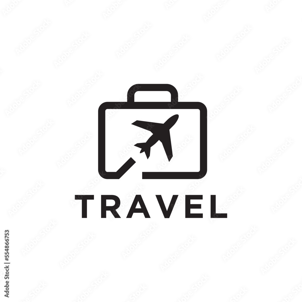 Ticket and plane travel logo. Travel logo icon vector design illustration Ticket and plane travel logo. Travel logo icon vector design illustration