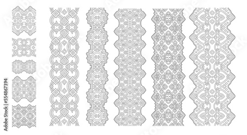 Coloring book art with fantasy paint brushes set