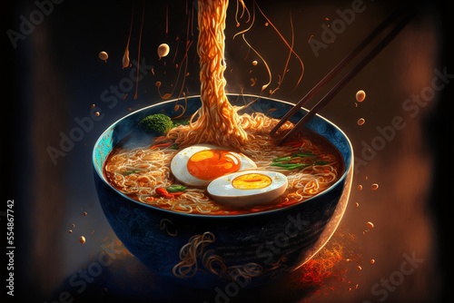 Fototapeta Naklejka Na Ścianę i Meble -  Délicieux bol de ramen