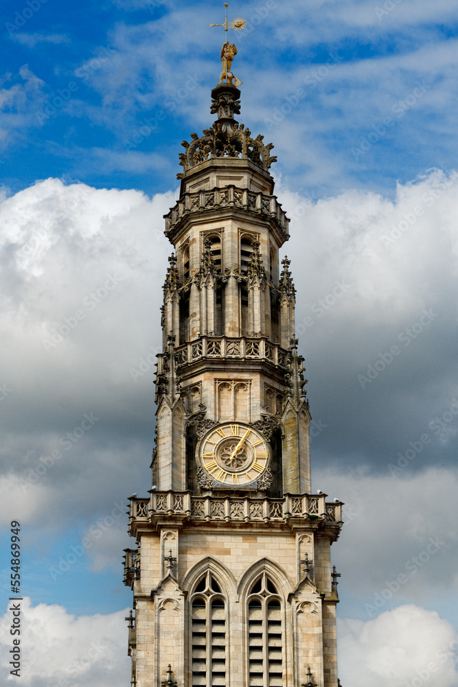 detail of the Belfry in Arras in France detail of the Belfry in Arras in France