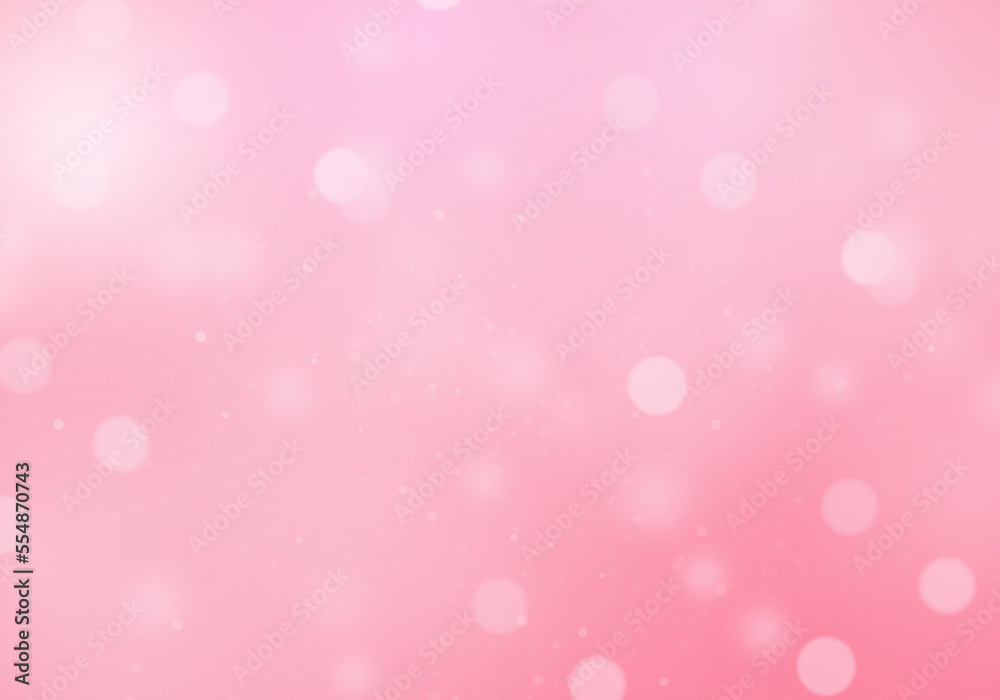 Pink and white bokeh lights image. Sparkling circles abstract background, defocused background