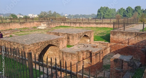 Excavated archaeological remains at Harsh Ka Tila in Thanesar near Kurukshetra in Haryana. India  photo