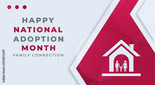 Happy National Adoption Month Celebration Vector Design Illustration for Background, Poster, Banner, Advertising, Greeting Card