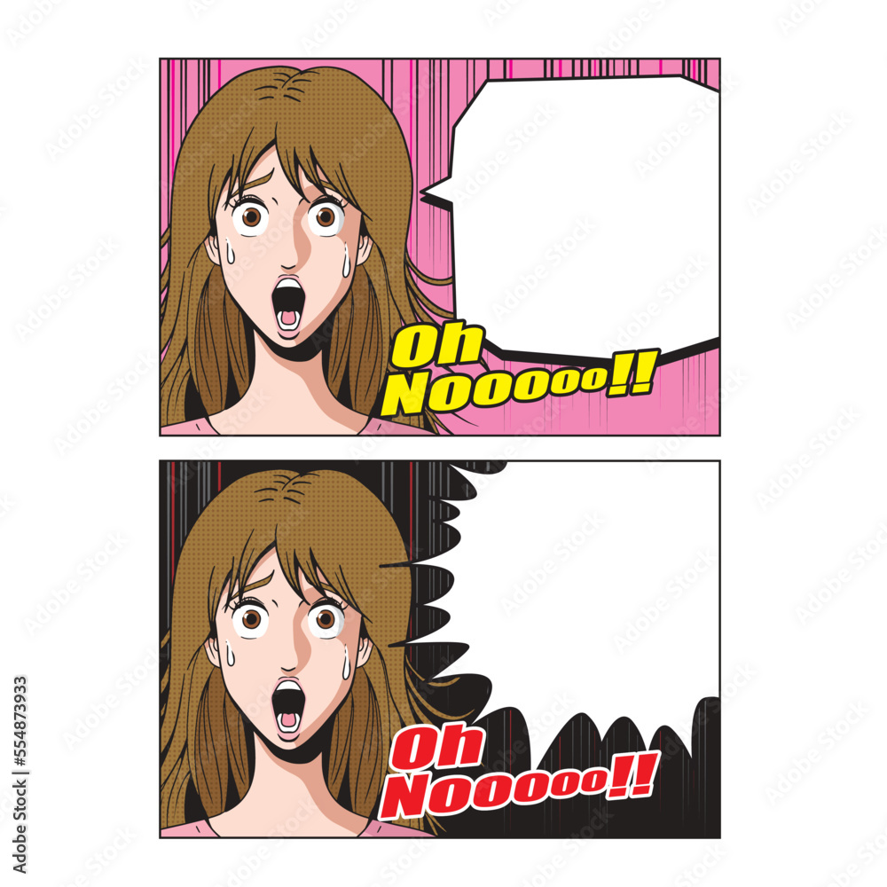 アメコミタッチのショックを受ける白人 アメコミタッチのショックを受ける白人