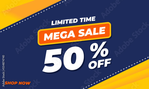 Mega Discount sale Colorful minimal gradient vector illustration banner