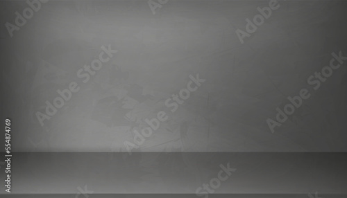 Wall concrete,Display Grey Cement texture background,Empty exposed concrete table and wall,Vector 3D studio Backdrop of Gray cement rough surface pattern,Interior backdrop for product display.