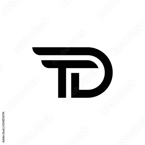 TD letter mark logo design - Editable abstract vector design