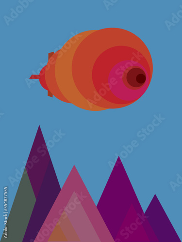 Illustration of a Blimp in the sky