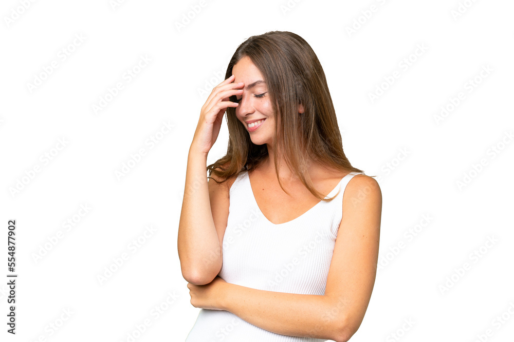Young pretty woman over isolated background laughing Young pretty woman over isolated background laughing