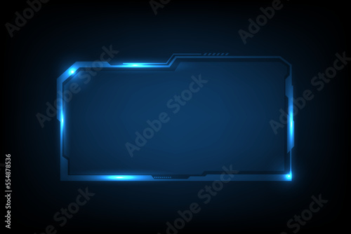 Abstract futuristic background of glowing technology sci fi frame hud ui	

