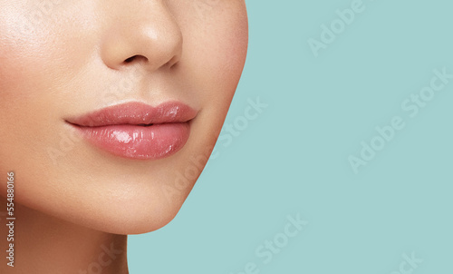 Valokuva Close up photo of women lips