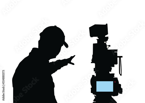 wildlife Cameraman Silhouette on white background
