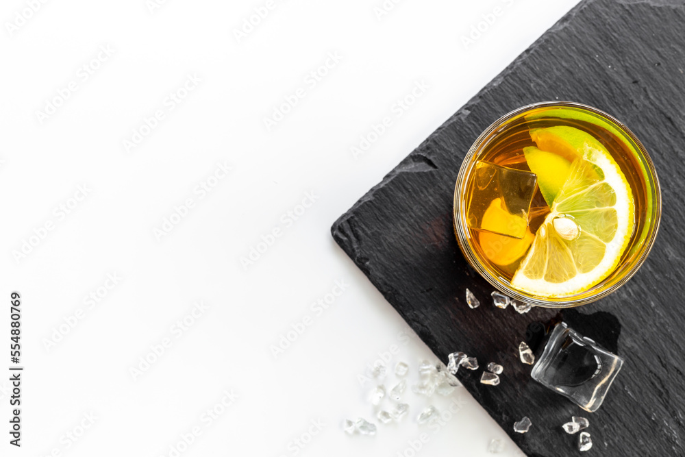 Alcoholic cocktails set with oganges and ice. Alcoholic drinks background Alcoholic cocktails set with oganges and ice. Alcoholic drinks background
