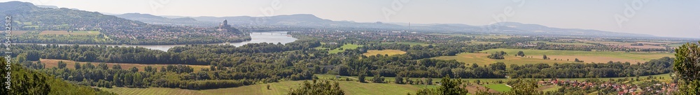 Bend in the Danube River with Esztergom / Ostrihom