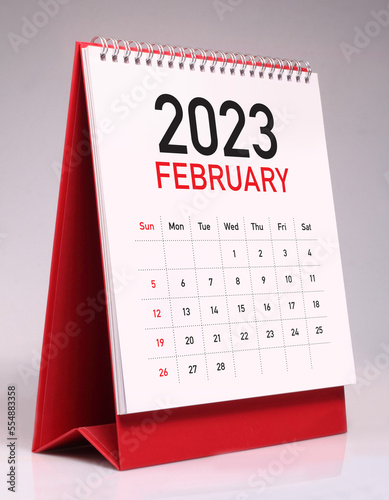 Simple desk calendar 2023 - February