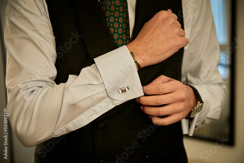 camisa, empresario, negocios, corbata, gemelos, formal, moderno, oficina, mano