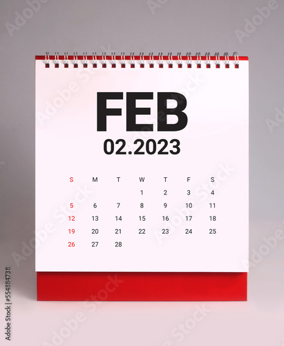 Simple desk calendar 2023 - February