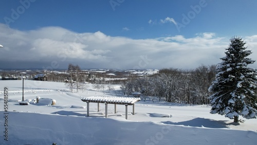 Furano, Japan - December 19, 2022: Furano and Biei During Winter Season © Julius