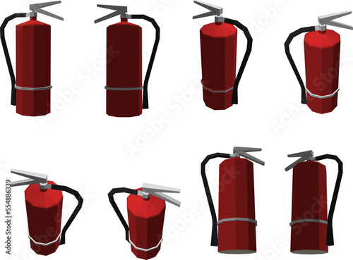 set of extinguisher isolated