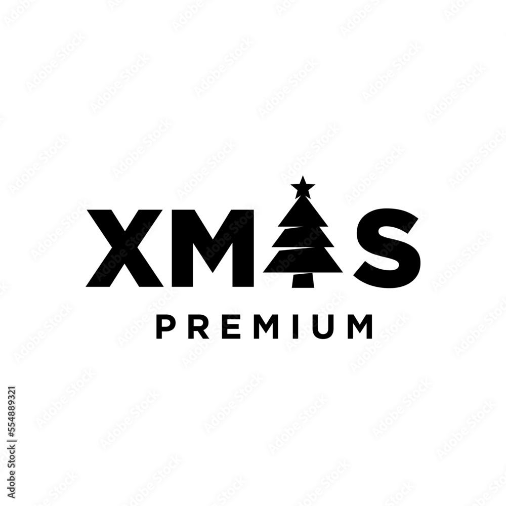 Pine Tree letter initial logo icon design merry christmas xmas