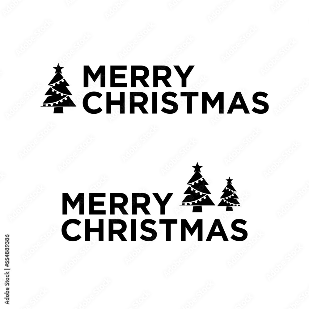Obraz premium Pine Tree letter initial logo icon design merry christmas xmas