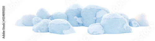 Snowy landscape isolated on png transparent background. winter decoration. Snow background. Snowdrift.	
