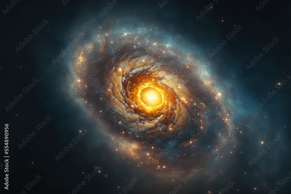 Black hole or galaxy in space.Abstract art , background illustration.