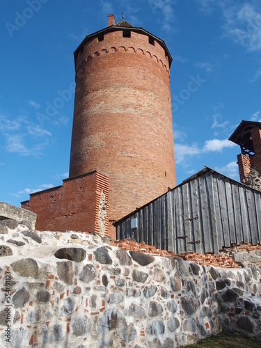 Round tower of Turaida Castle near Sigulda, Latvia photo