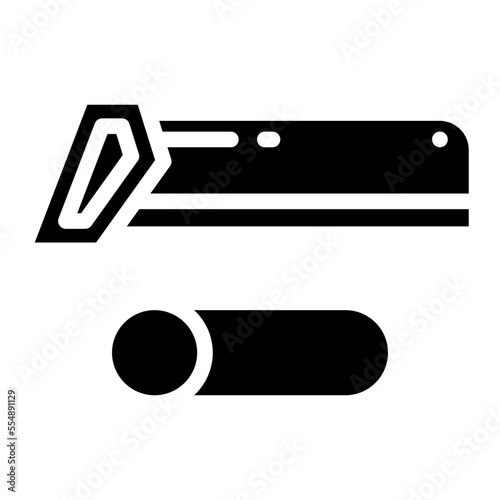 saw with wood glyph 