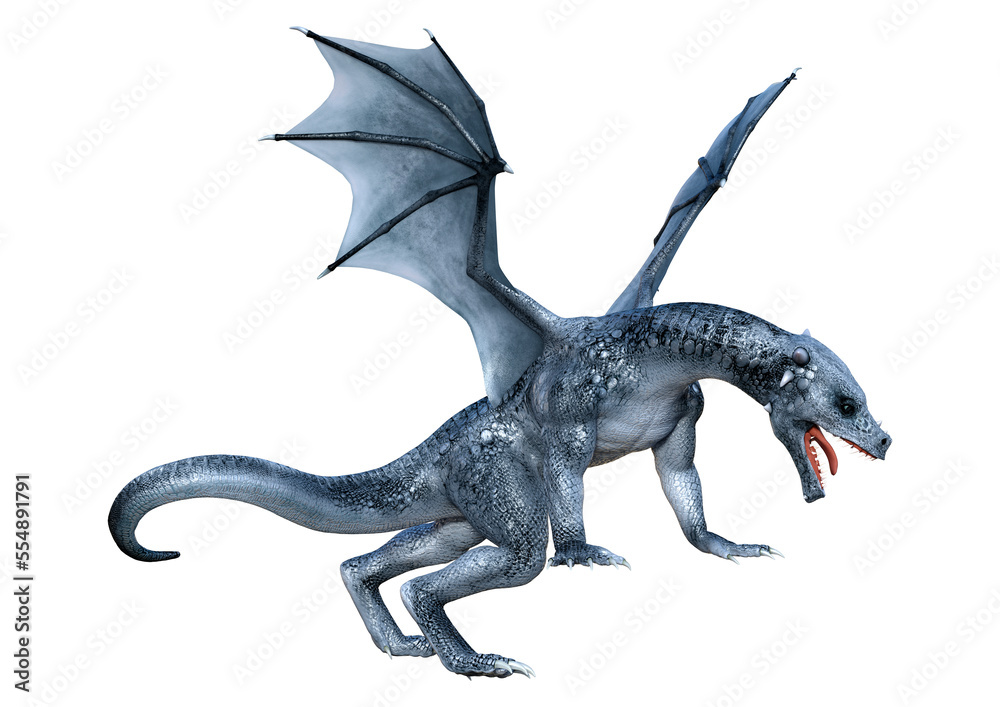 3D Rendering Fairy Tale Dragon on White 3D Rendering Fairy Tale Dragon on White