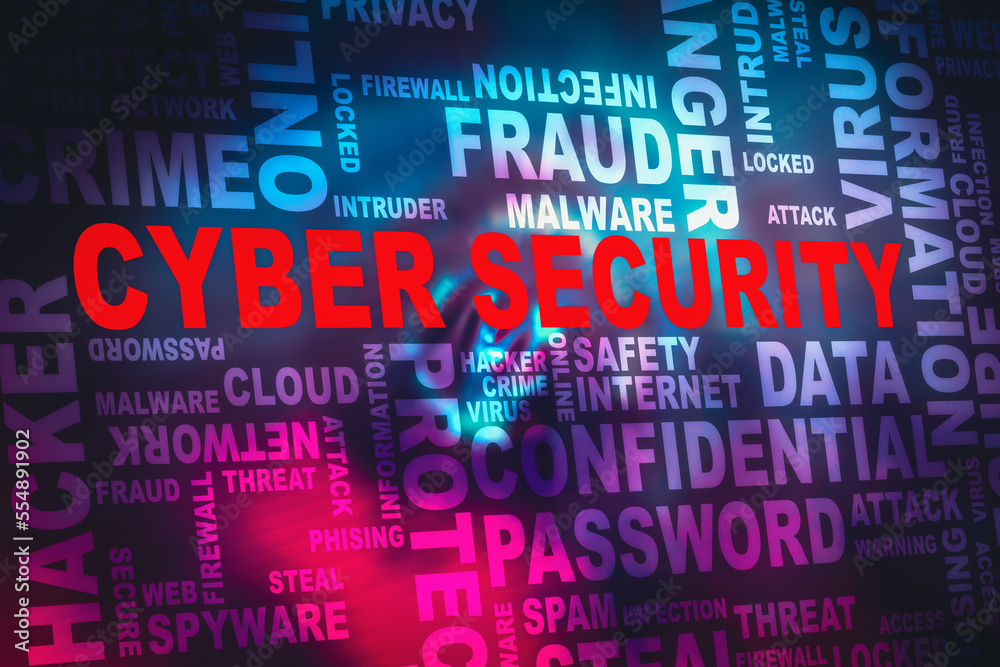 Cyber security illustration concept. Wall of words about security technology. Cyber security illustration concept. Wall of words about security technology.