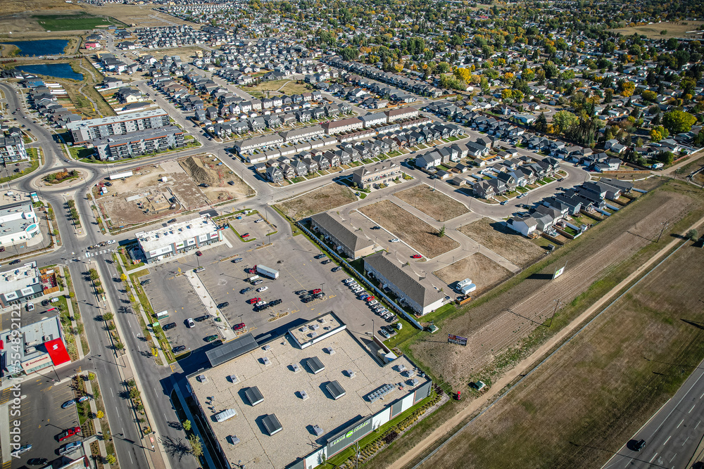Kensington neighborhood Drone Aerial in Saskatoon, Canada