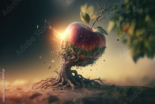 Obraz na plátně illustration of magical apple