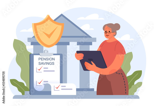 Retirement savings. Future pension plan. Senior character successfully