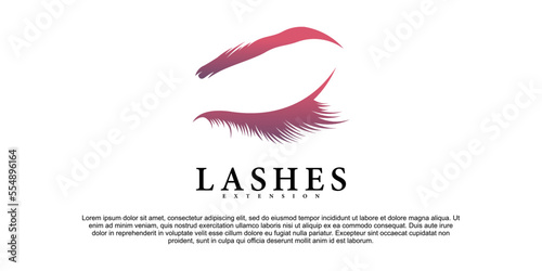 Modern beauty eyelash logo with creative design for makeup beauty salon Premium Vektor