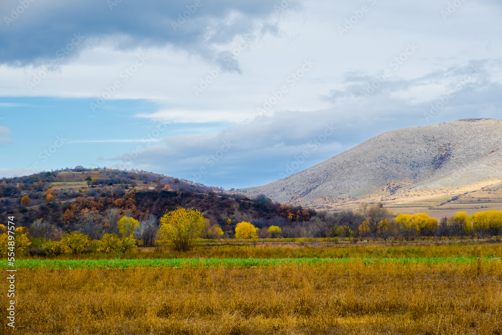 Amazing view of Magnificent autumn carpet in The Rhodope mountains