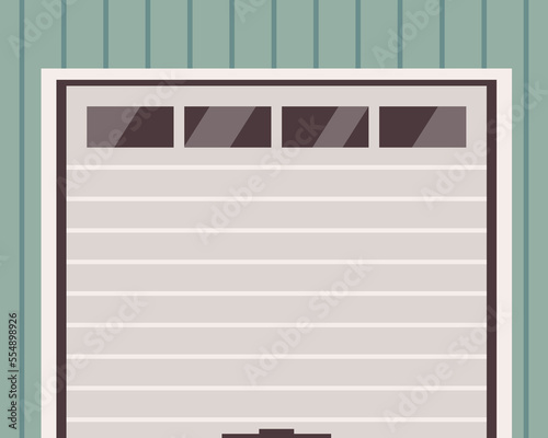 Garage door gate flat icon Entrance with frame decor