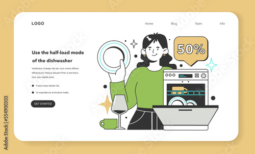 Use the half-load mode of the dishwasher for energy efficiency at home.