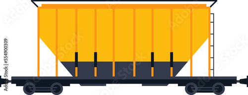 Metal freight wagon for cargoes flat icon Transportation