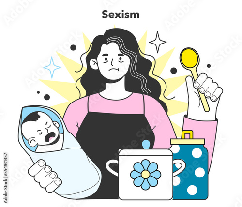 Gender inequality concept. Women social imparity problem. Bias and sexism