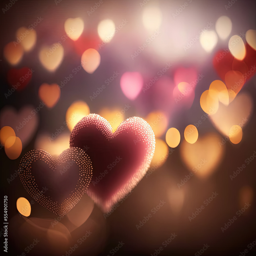 Valentine Celebration with Heart Bokeh Background by Generative AI Illustrations Valentine Celebration with Heart Bokeh Background by Generative AI Illustrations