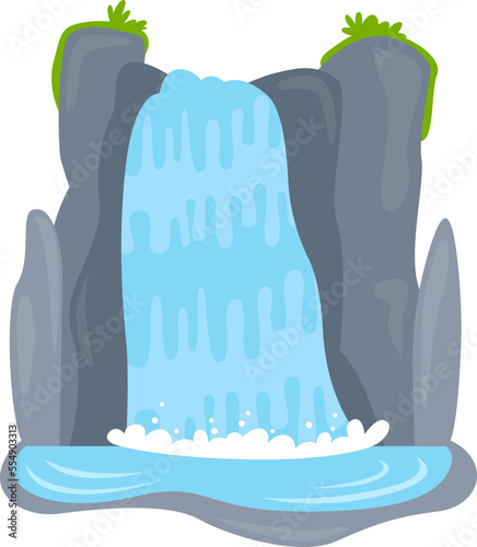 Waterfall flat icon Biodiversity Tropical landscape
