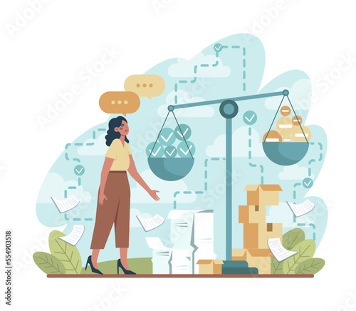 Challenge concept. Character overcoming obstacles and hurdles